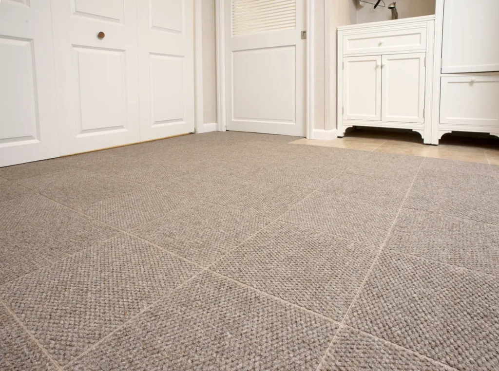 Waterproof Basement Flooring in New Jersey 2 Professional waterproof basement flooring installed by Forms Designs in a New Jersey home, showcasing a durable and moisture-resistant finish.